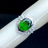 14k Gold 3.75 Ct Natural Tourmaline & Diamond Ring