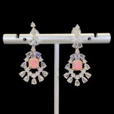 Gia Certified 14k Gold 2.64 Ctw Natural Pink Diamond & Diamond Earrings