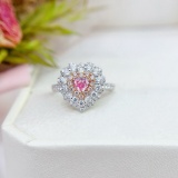 14k Gold 0.83 Ctw Natural Pink Diamond & Diamond Ring