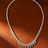 14k Gold 9.23 Ctw Natural H Diamond Necklace