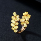 14k Gold 3.60 Ct Natural Yellow Diamond Ring