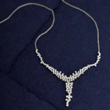 14k Gold 3.2 Ct Natural H Diamond Necklace