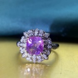 14k Gold 3.07 Ctw Natural Sapphire & Diamond Ring