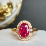 14k Gold 1.8 Ct Natural Tourmaline & Diamond Ring