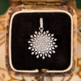 14k Gold 0.6 Ct Natural H Diamond Pendant