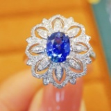14k Gold 1.61 Ctw Natural Sapphire & Diamond Ring