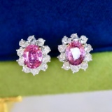 14k Gold 1.96 Ctw Natural Sapphire & Diamond Earrings