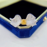 14k Gold 2.36 Ctw Natural Yellow Diamond & Diamond Ring/brooch/pendant