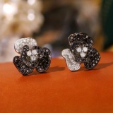 14k Gold 1.2 Ct Natural Black Diamond & Diamond Earrings