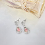 14k Gold 1.12 Ctw Natural Pink Diamond & Diamond Earrings