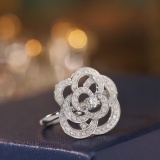14k Gold 0.63 Ctw Natural H Diamond & Flowers Ring