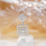 14k Gold 0.95 Ctw Natural H Diamond Necklace