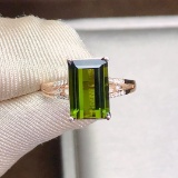 14k Gold 3.67 Ctw Natural Tourmaline & Diamond Ring