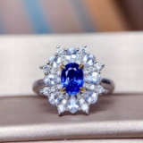 14k Gold 1.42 Ctw Natural Sapphire & Diamond Ring