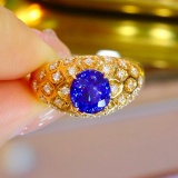 14k Gold 2.78 Ctw Natural Sapphire & Diamond Ring