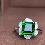 14k Gold 3.45 Ct Natural Tourmaline & Diamond Ring