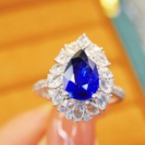 14k Gold 2.71 Ctw Natural Sapphire & Diamond Ring