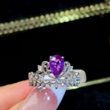 14k Gold 1.12 Ct Natural Sapphire & Diamond Ring
