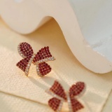 14k Gold 1.82 Ctw Natural Ruby & Diamond Earrings