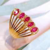 14k Gold 1.05 Ct Natural Ruby & Diamond Ring