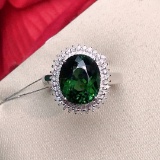 14k Gold 4.84 Ctw Natural Tourmaline & Diamond Ring