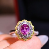14k Gold 1.95 Ctw Natural Sapphire & Sapphire Ring