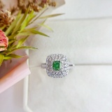 14k Gold 1.28 Ctw Natural Green Diamond & Diamond Ring