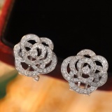 14k Gold 0.9 Ct Natural H Diamond Earrings