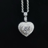 Gia Certified 14k Gold 0.35 Ct Natural D Vvs1 Heart Diamond Pendant