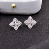14k Gold 1.69 Ctw Natural H Diamond Earrings