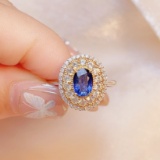 14k Gold 1.25 Ct Natural Sapphire & Diamond & Sapphire Ring/pendant