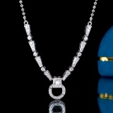14k Gold 0.49 Ct Natural H Diamond Necklace