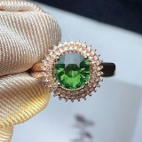 14k Gold 1.6 Ct Natural Tourmaline & Diamond Ring