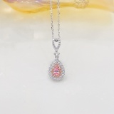 14k Gold 0.30 Ctw Natural Pink Diamond & Diamond Necklace