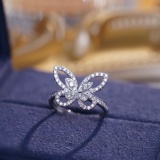 14k Gold 0.45 Ct Natural H Diamond & Butterfly Ring