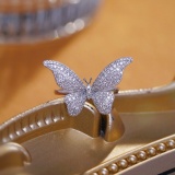 14k Gold 0.6 Ct Natural H Diamond & Butterfly Ring