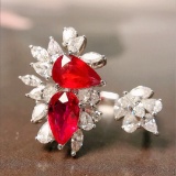14k Gold 2.14 Ctw Natural Ruby & Diamond Ring