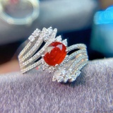 14k Gold 1.07 Ct Vivid Red Natural Ruby & Diamond Ring