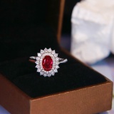 14k Gold 1.54 Ctw Natural Ruby & Diamond Ring