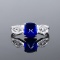 14k Gold 2.76 Ctw Natural Sapphire & Diamond & Solitaire Ring