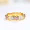 14k Gold 0.88 Ctw Natural Sapphire & Diamond & Art Deco Ring