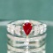 14k Gold 0.81 Ctw Natural Ruby & Diamond & Eternity Band Ring