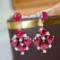 14k Gold 3.43 Ctw Natural Ruby & Diamond Earrings