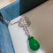 14k Gold 5.00 Ctw Natural Emerald & Diamond Pendant
