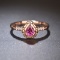 14k Gold 0.45 Ctw Natural Sapphire & Diamond & Solitaire Ring