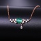 14k Gold 0.68 Ctw Natural Emerald & Diamond Necklace