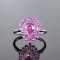 14k Gold 0.85 Ctw Natural Padparadscha Sapphire & Diamond & Solitaire Ring