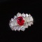 14k Gold 1.90 Ctw Natural Ruby & Diamond & Cocktail Ring