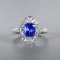 14k Gold 2.70 Ctw Natural Sapphire & Diamond & Cocktail Ring/pendant