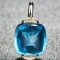 14k Gold 22.00 Ct Natural Topaz & Diamond Pendant
